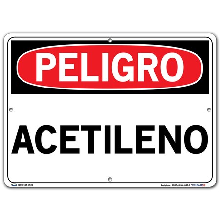 Vestil Aluminum Sign, 10-1/2" Height, 14-1/2" Width, Aluminum, Rectangle, Spanish SI-D-54-C-AL-040-S